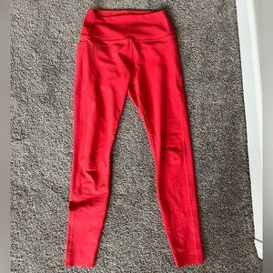 Peloton Athletic Leggings, Red - Small